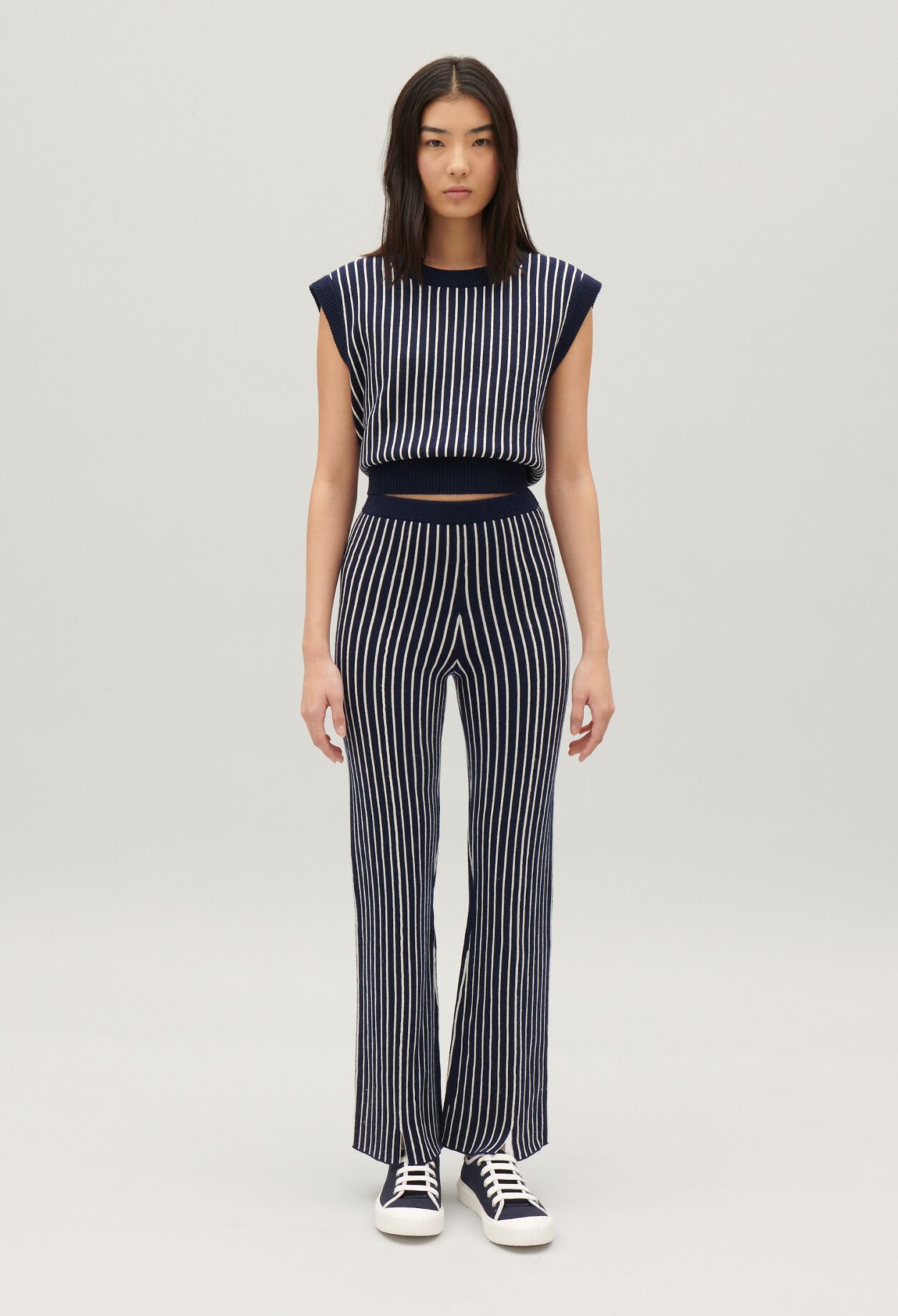 Pantalon maille rayures
