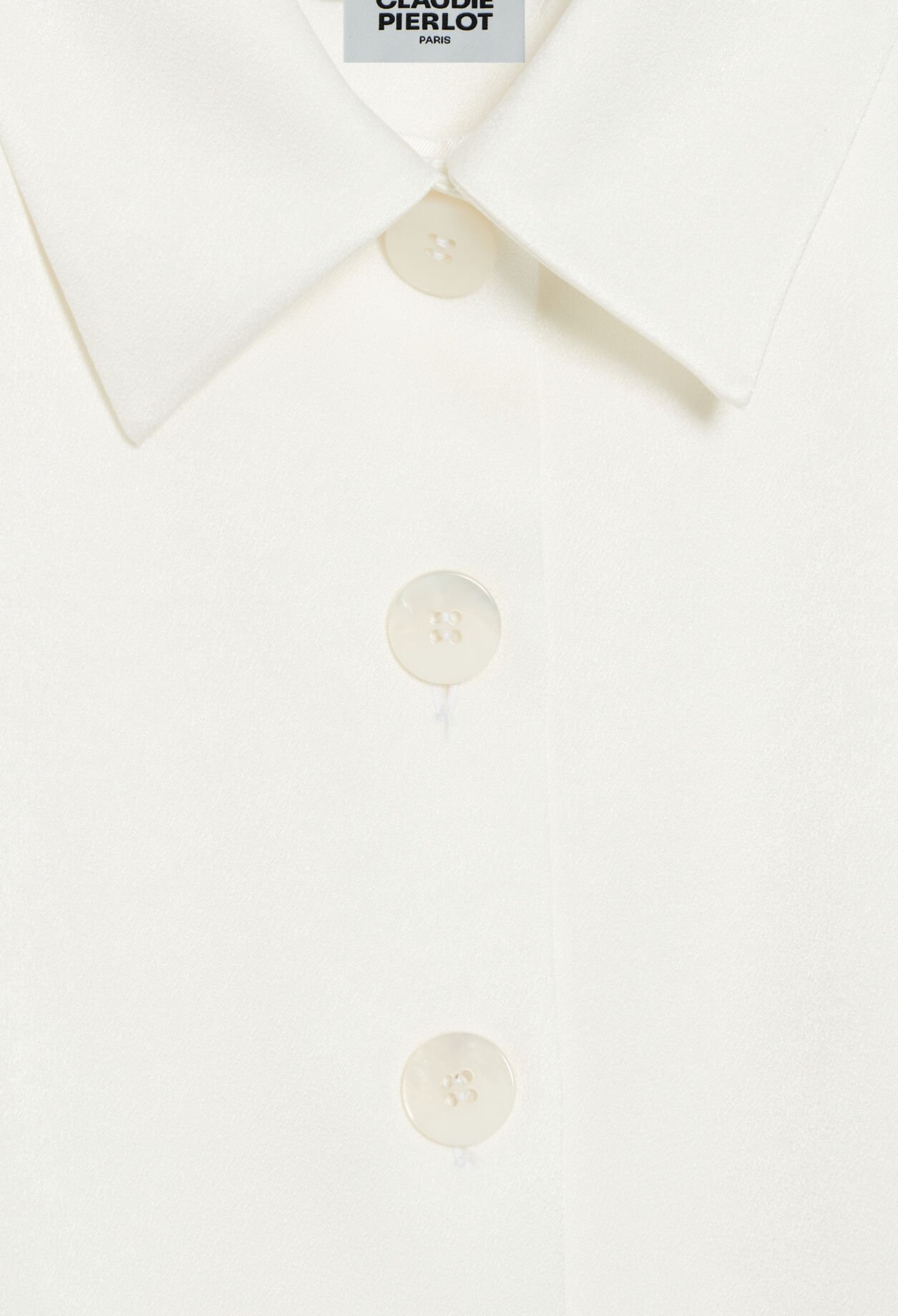 Robe courte satinée écrue