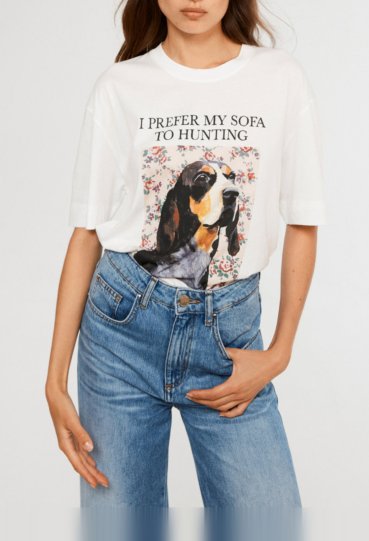 T-shirt blanc à coupe droite