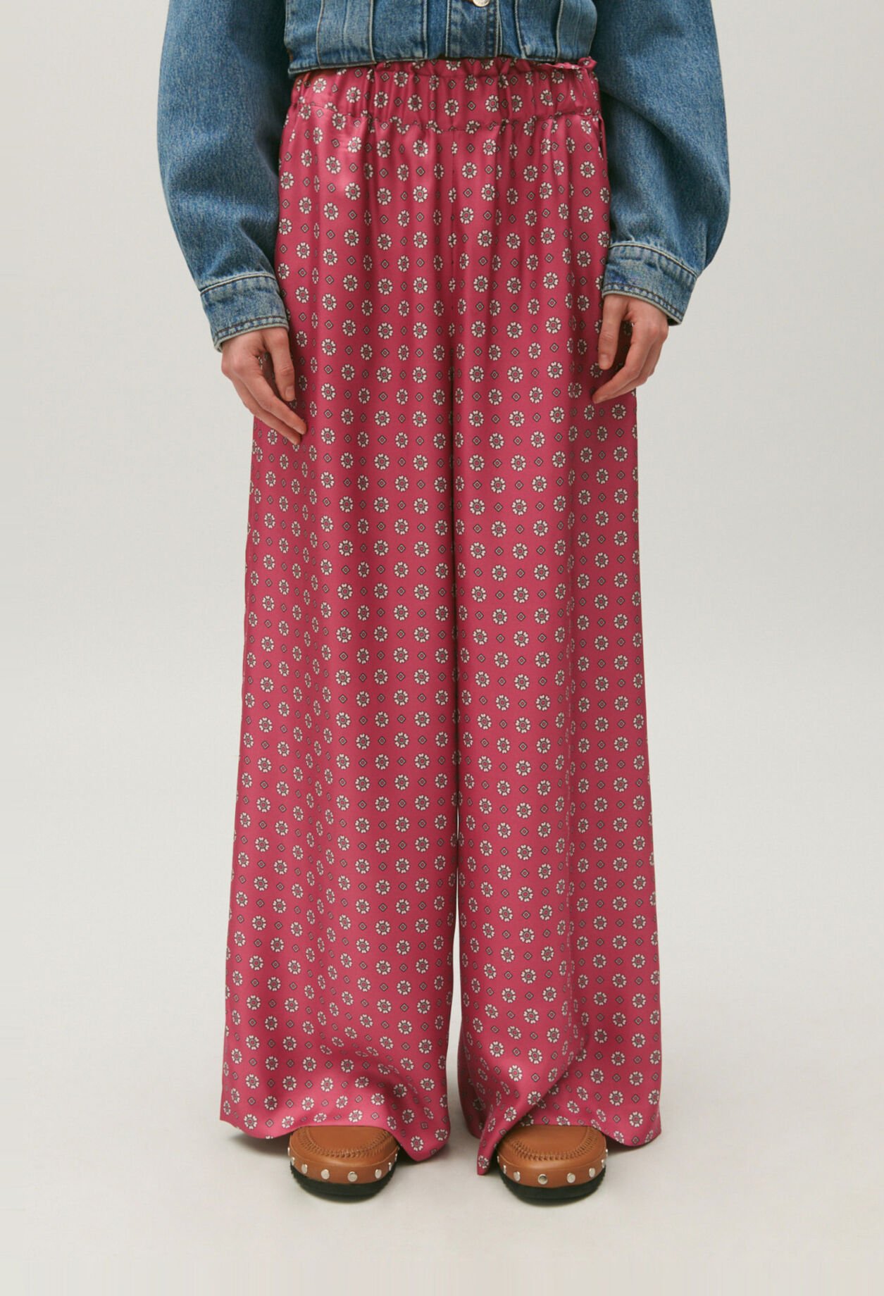 Pantalon satiné imprimé