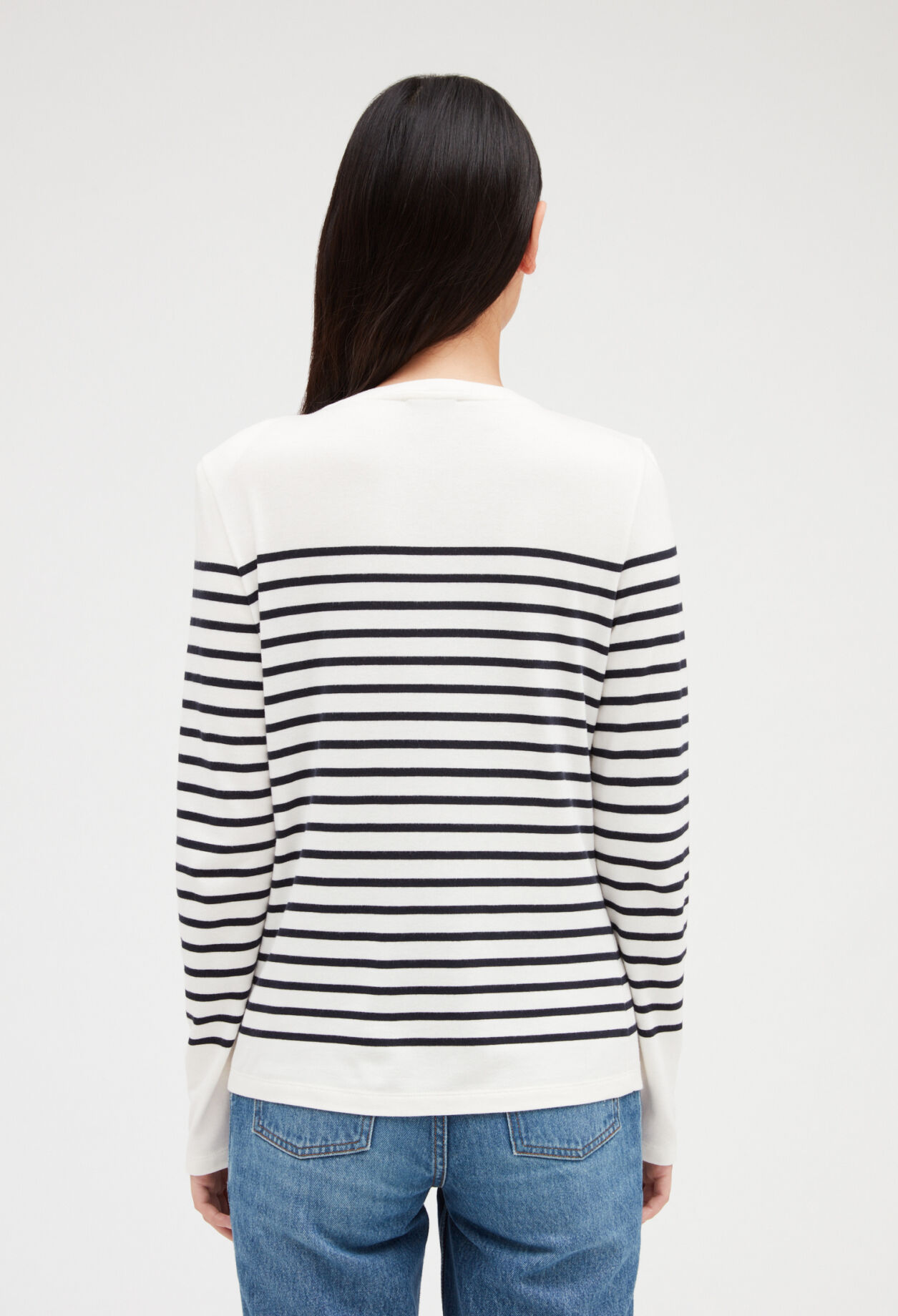 T-shirt marinière à bouton