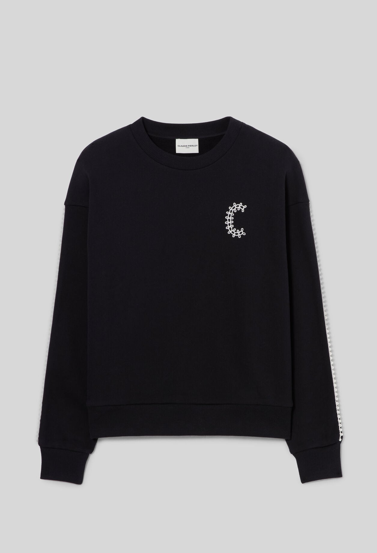 Sweatshirt coton organique broderie C