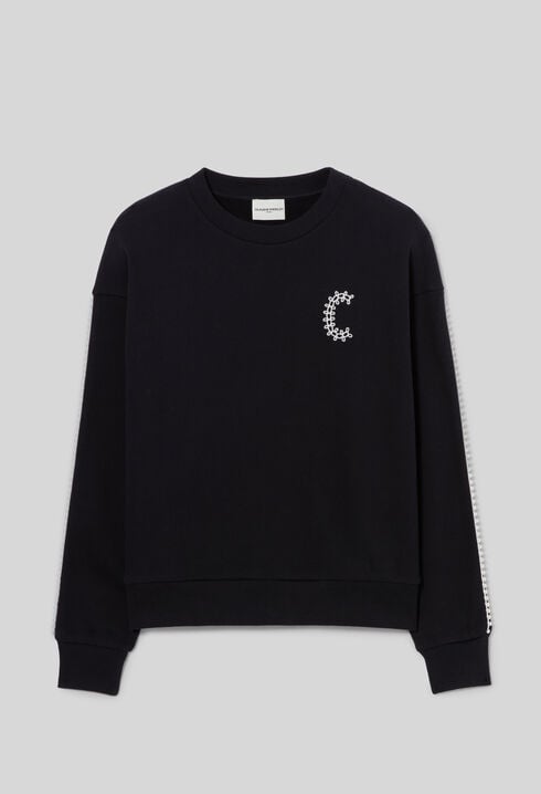 Sweatshirt coton organique broderie C
