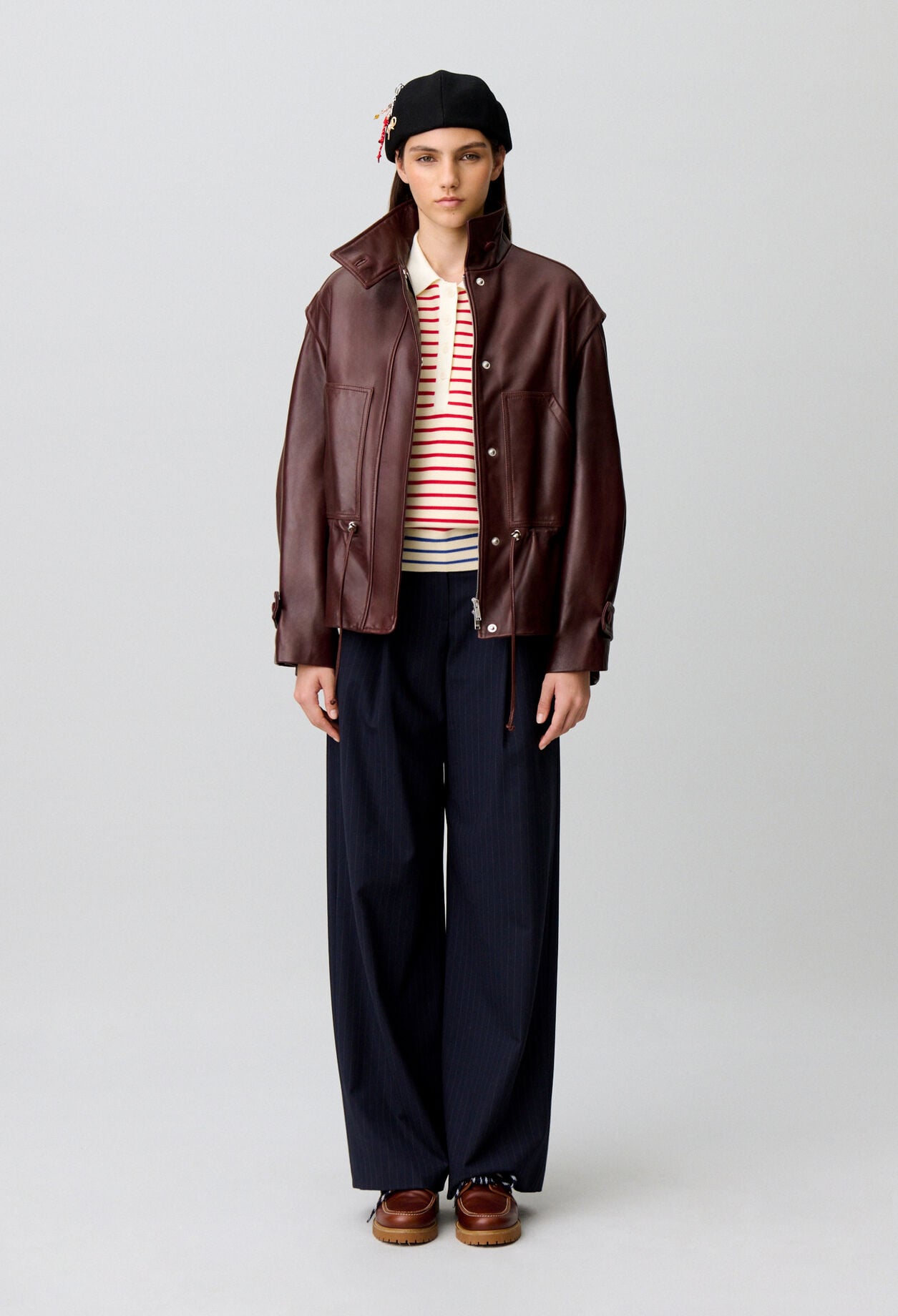 Blouson coupe large cuir