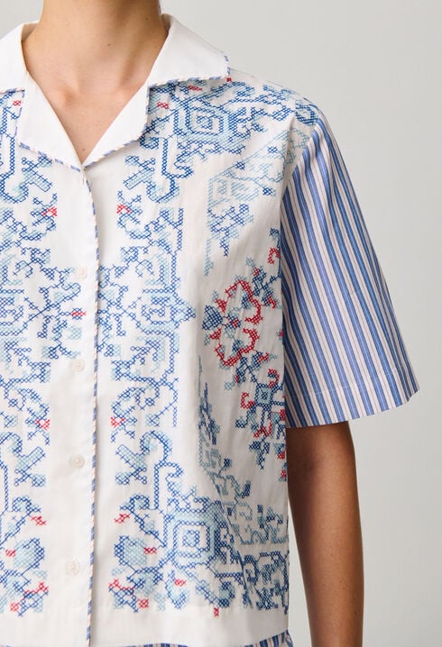 Chemise coton ray&eacute;es