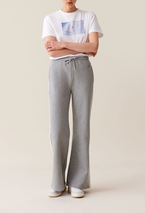 Pantalon confort contrast&eacute; gris