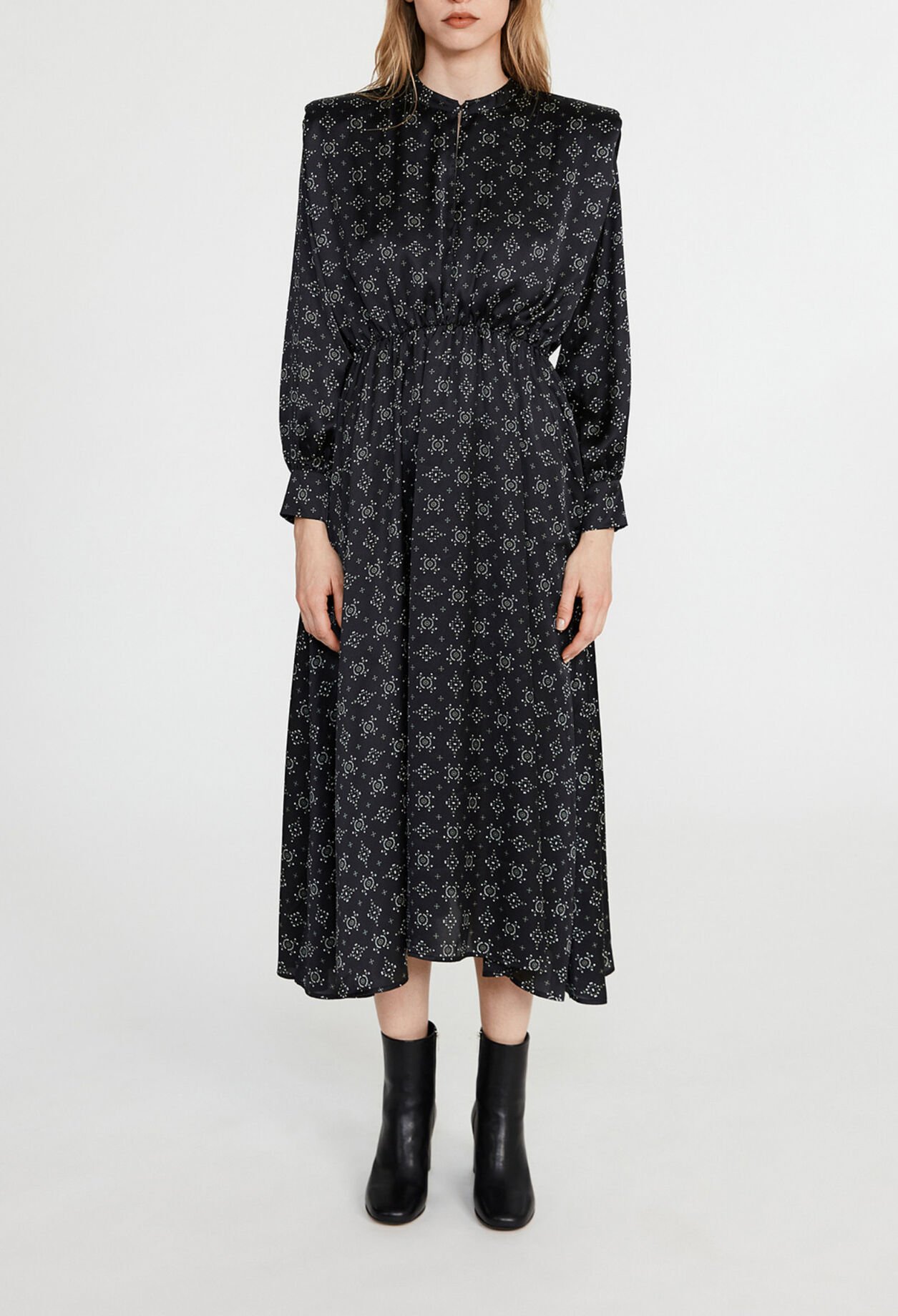 Robe longue à motifs géométrique