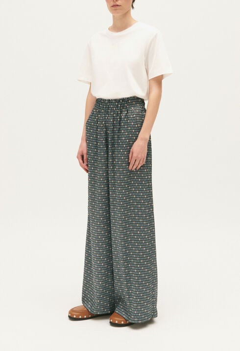 Pantalon fluide satiné
