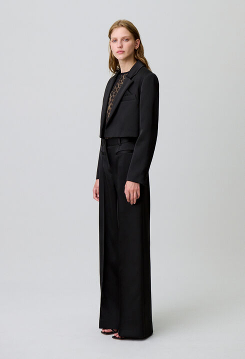 Pantalon tailleur satin