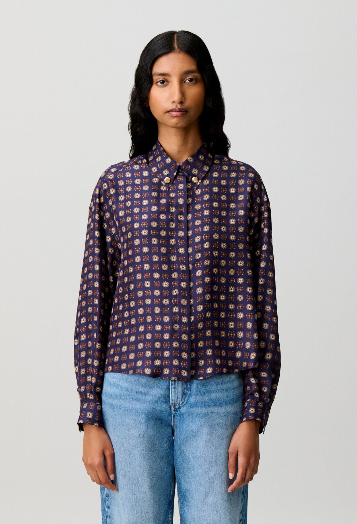 Chemise imprim&eacute;e soie