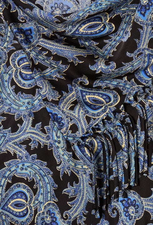Robe fluide satin&eacute;e imprim&eacute;e 