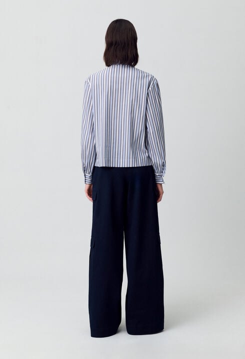 Blouse rayée col victorien