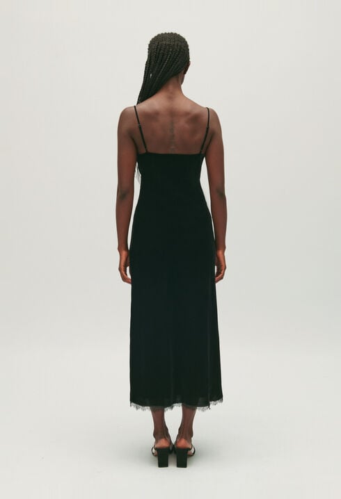 Robe midi velours noir