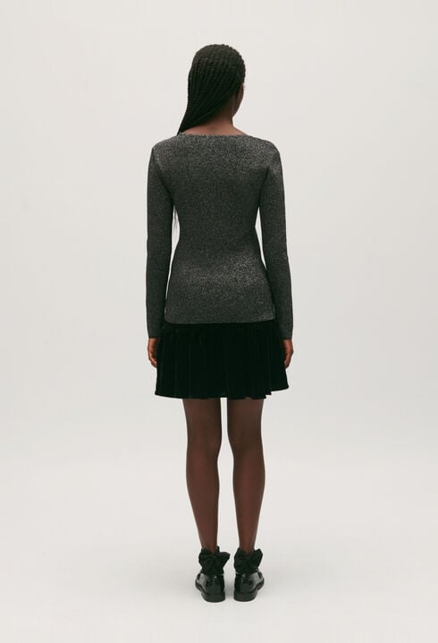 Pull scintillant argent