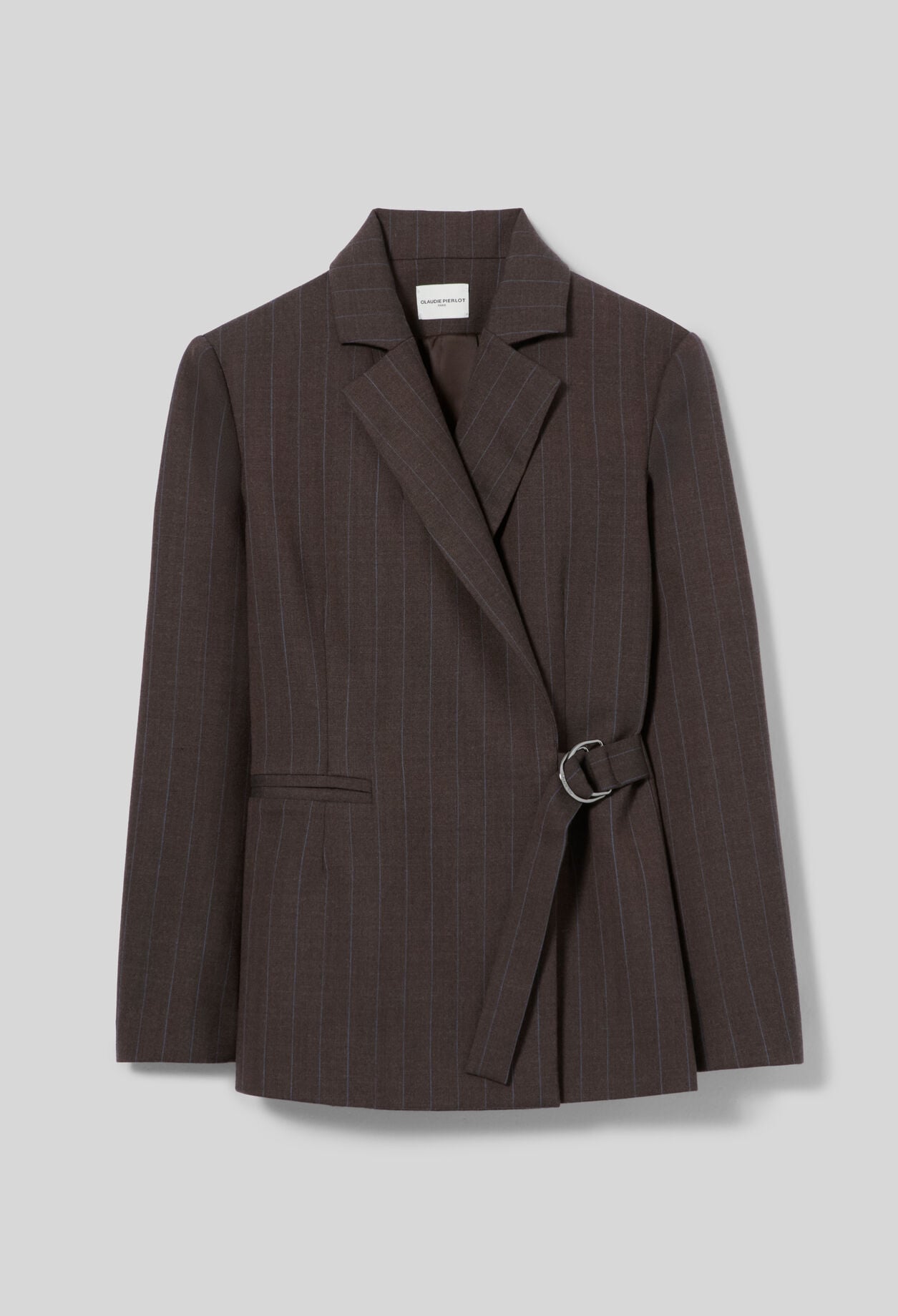 Veste tailleur droite ray&eacute;e