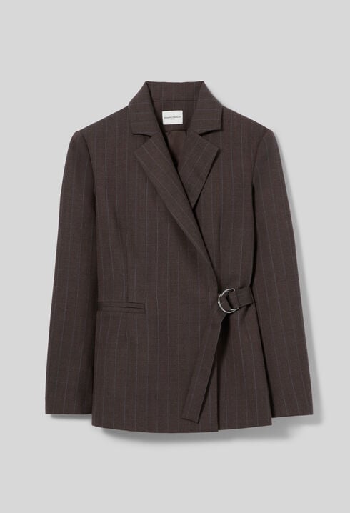 Veste tailleur droite ray&eacute;e