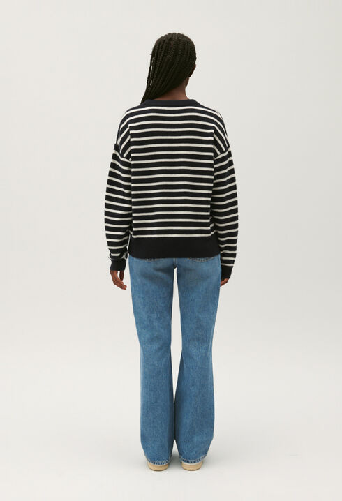 Pull cachemire rayures bicolores