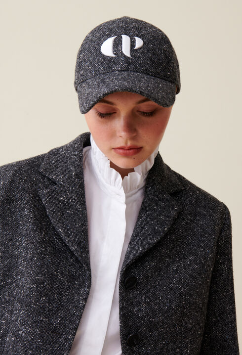 Casquette tweed broderie CP