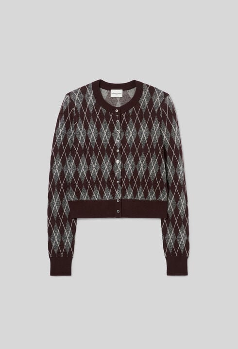 Cardigan maille motif Argyle