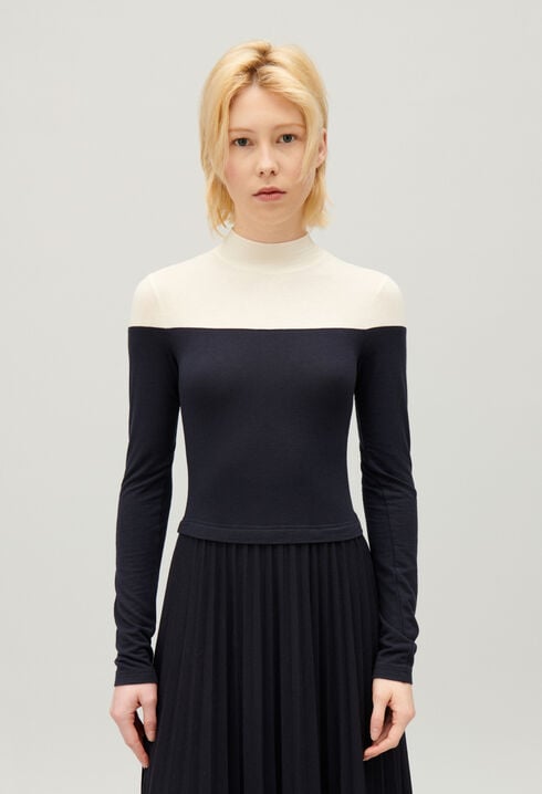 Robe Twist longue plissée tricolore