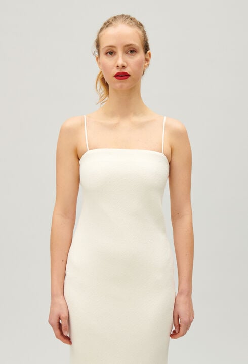 Robe tube courte écru