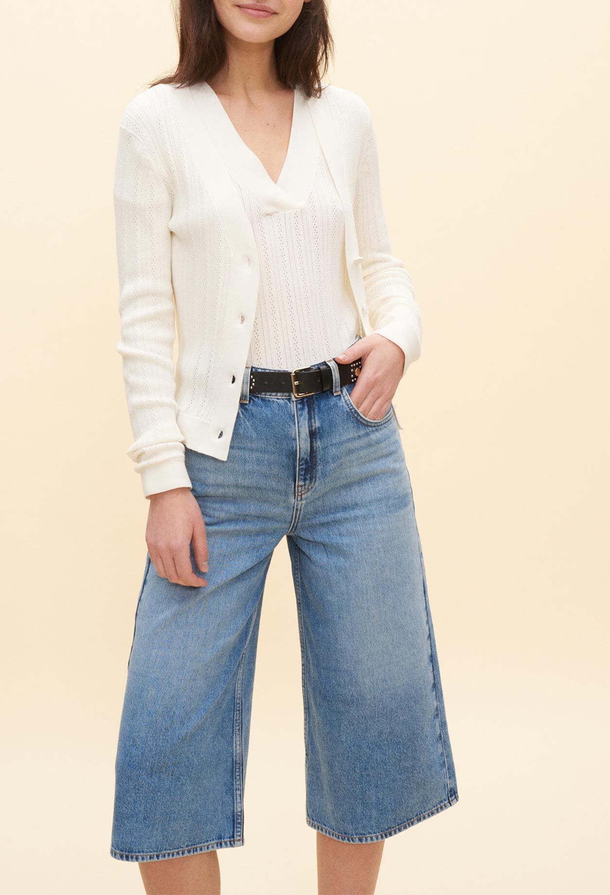 Cardigan en maille ajourée