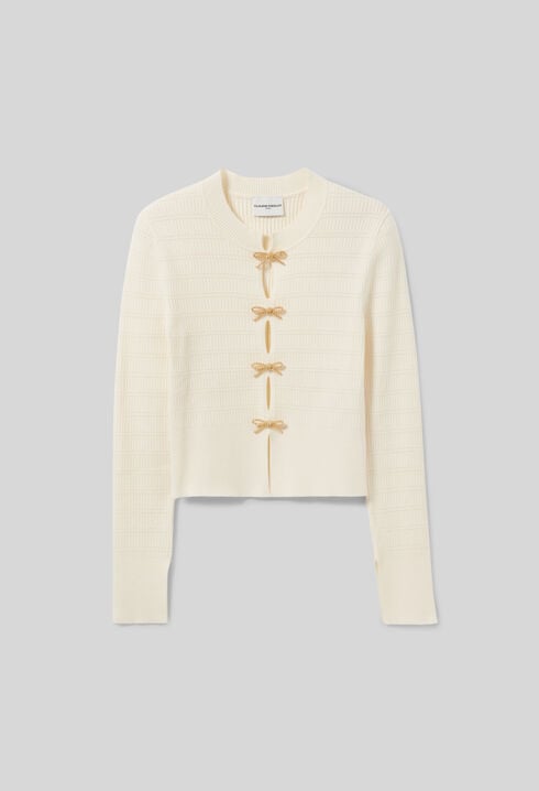 Pull maille fine noeuds