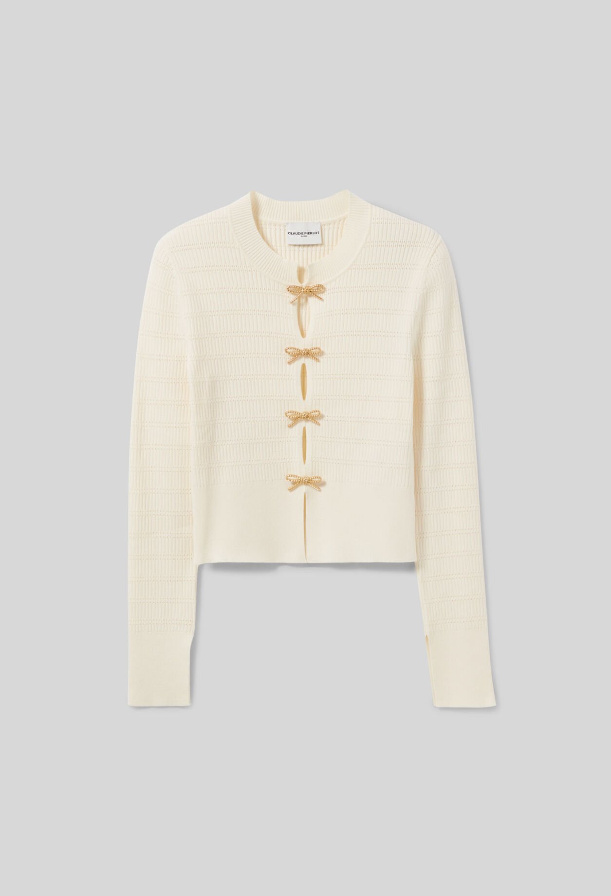 Pull maille fine noeuds