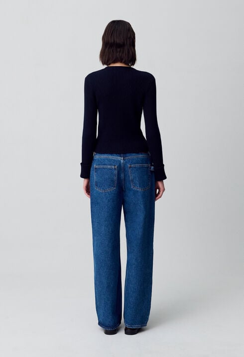 Cardigan laine mélangée boutonné