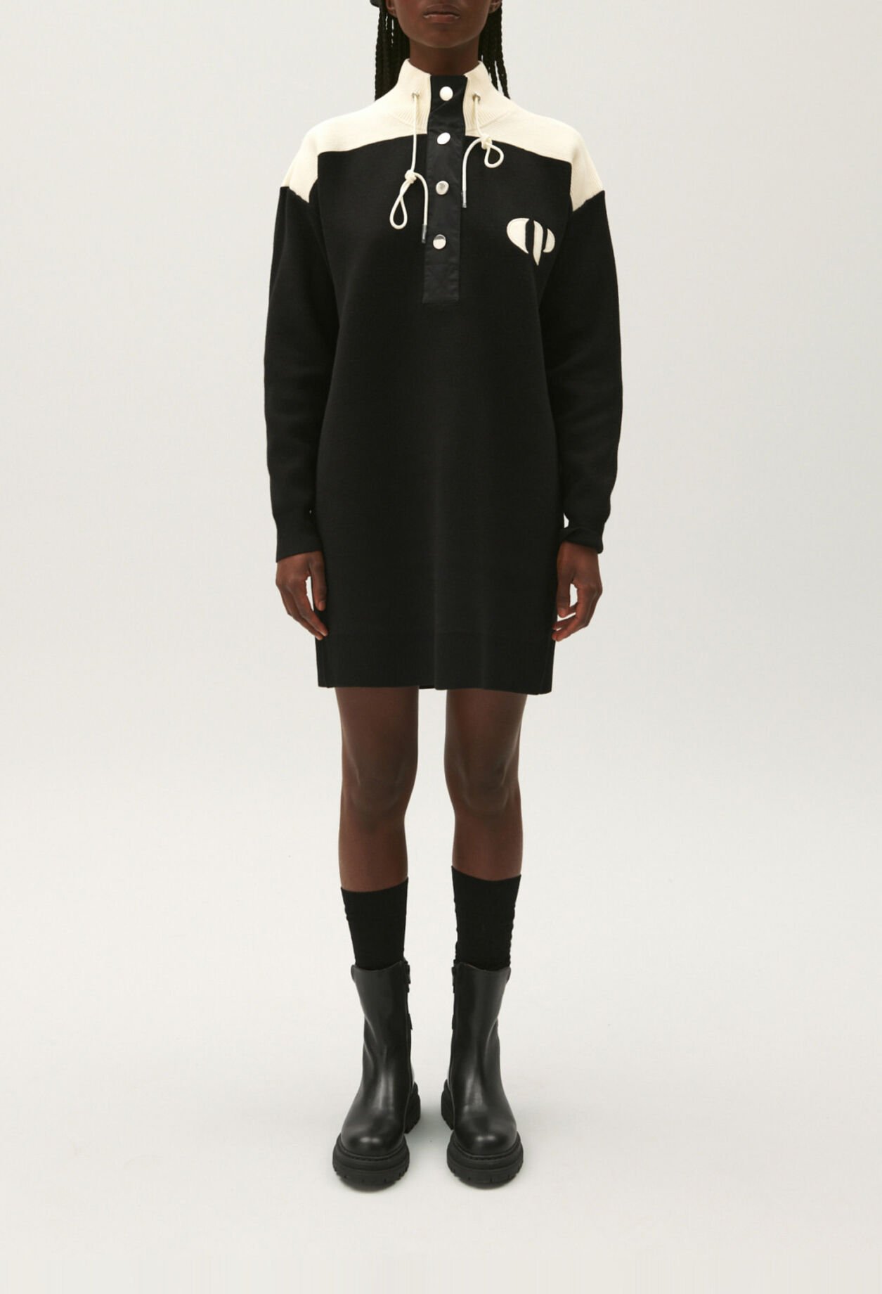 Robe pull col camionneur noire