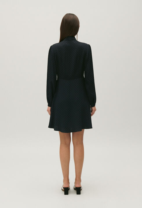 Robe col lavallière noire