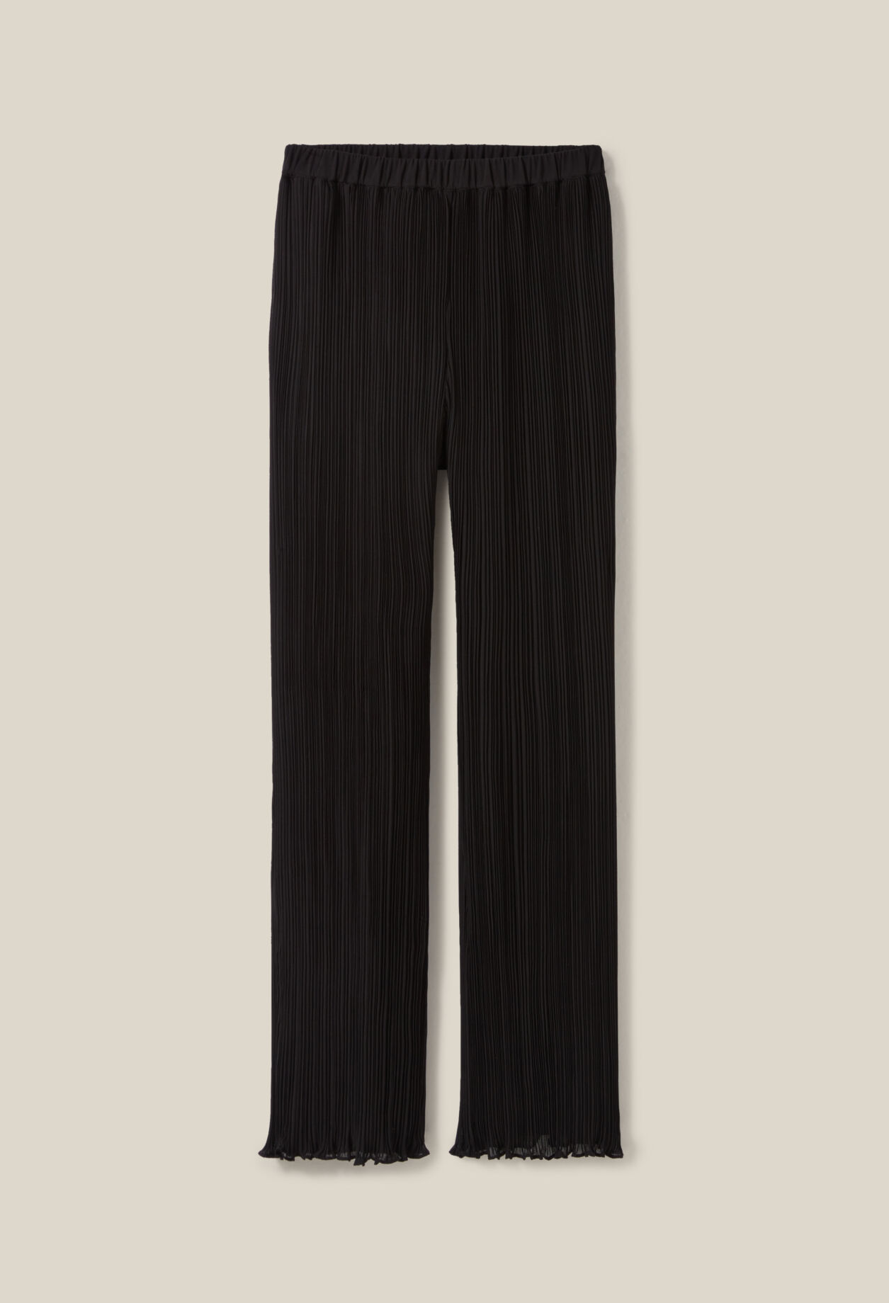 Pantalon fluide plissé volanté
