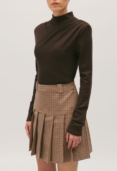 T-shirt laine chocolat