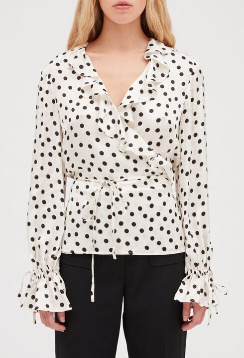 Blouse volantée pois