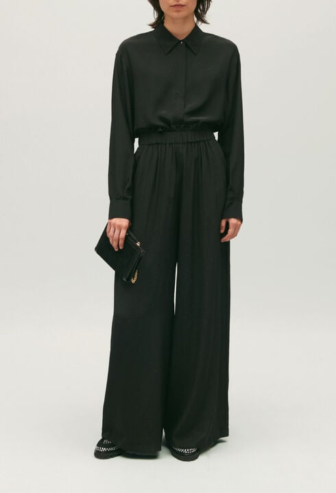 Chemise fluide soie noire