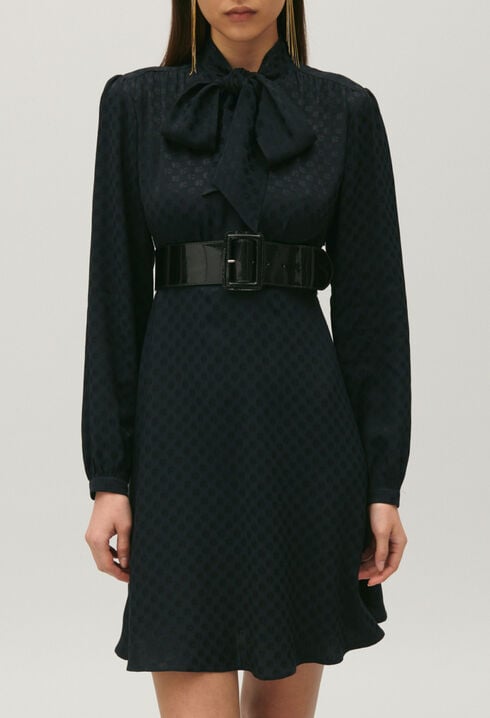 Robe col lavallière noire