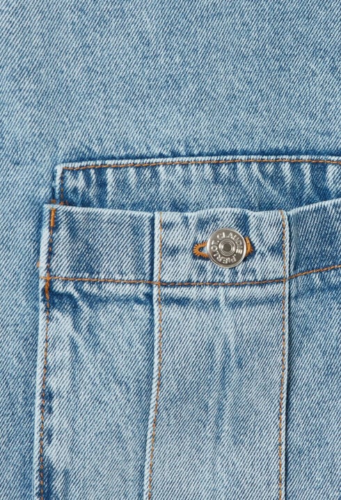 Veste Jean col vareuse denim clair