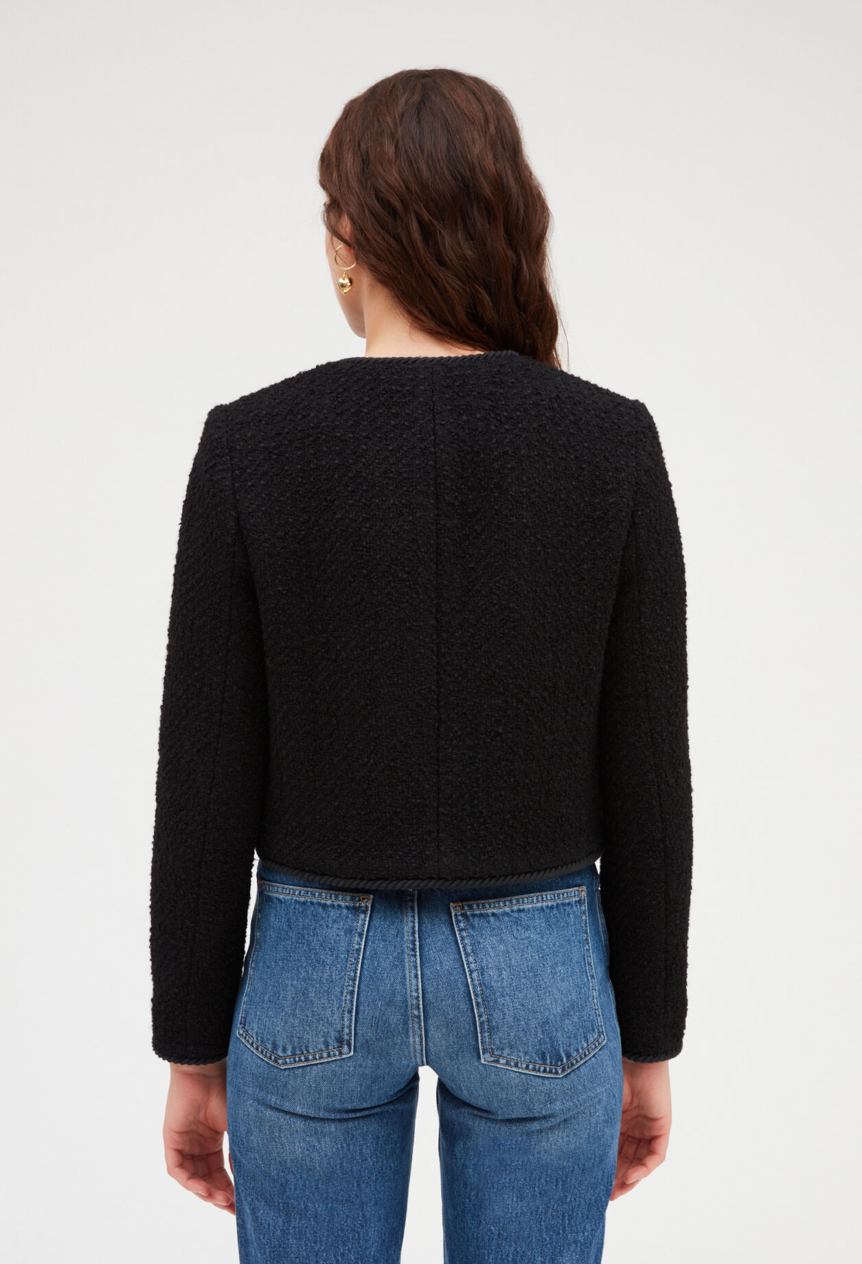 Veste courte tweed noire