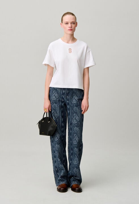 T-shirt coton large court