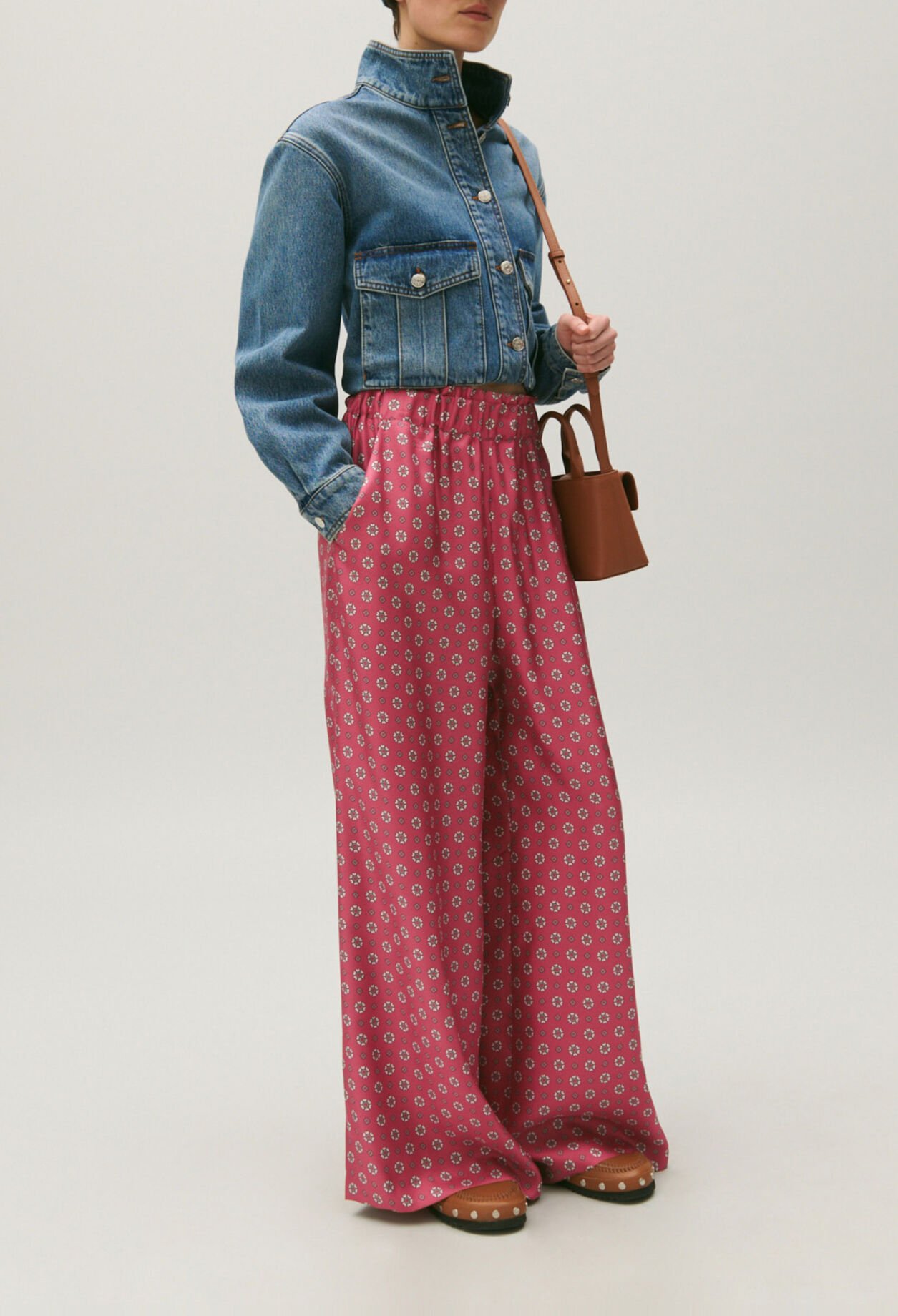 Pantalon satiné imprimé