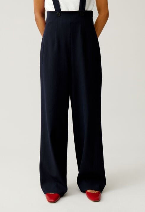 Pantalon bretelles marine