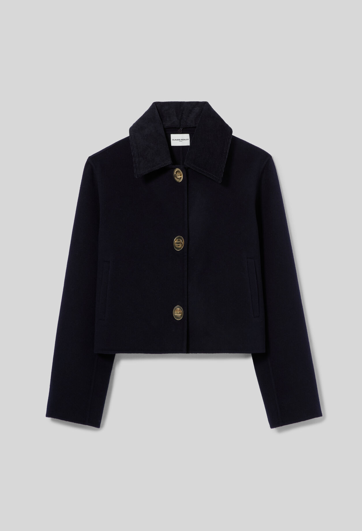 Veste bo&icirc;te velours c&ocirc;tel&eacute;