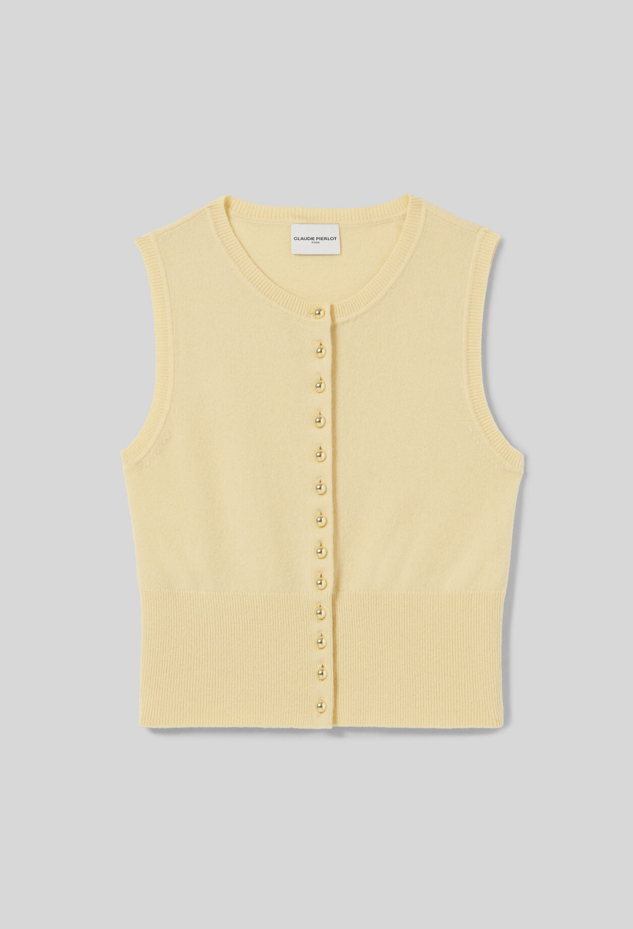 Top maille boutonné