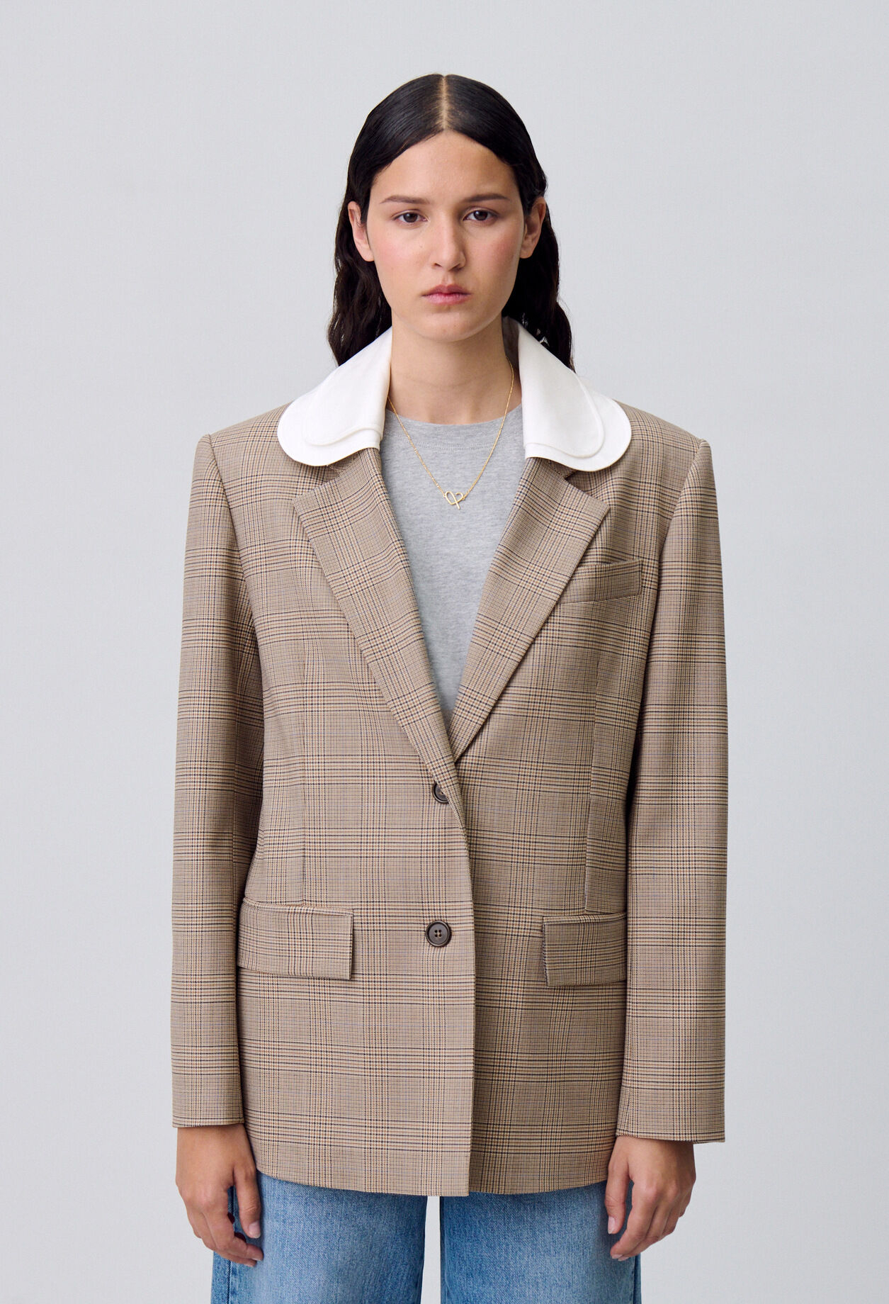 Veste droite tailleur carreaux