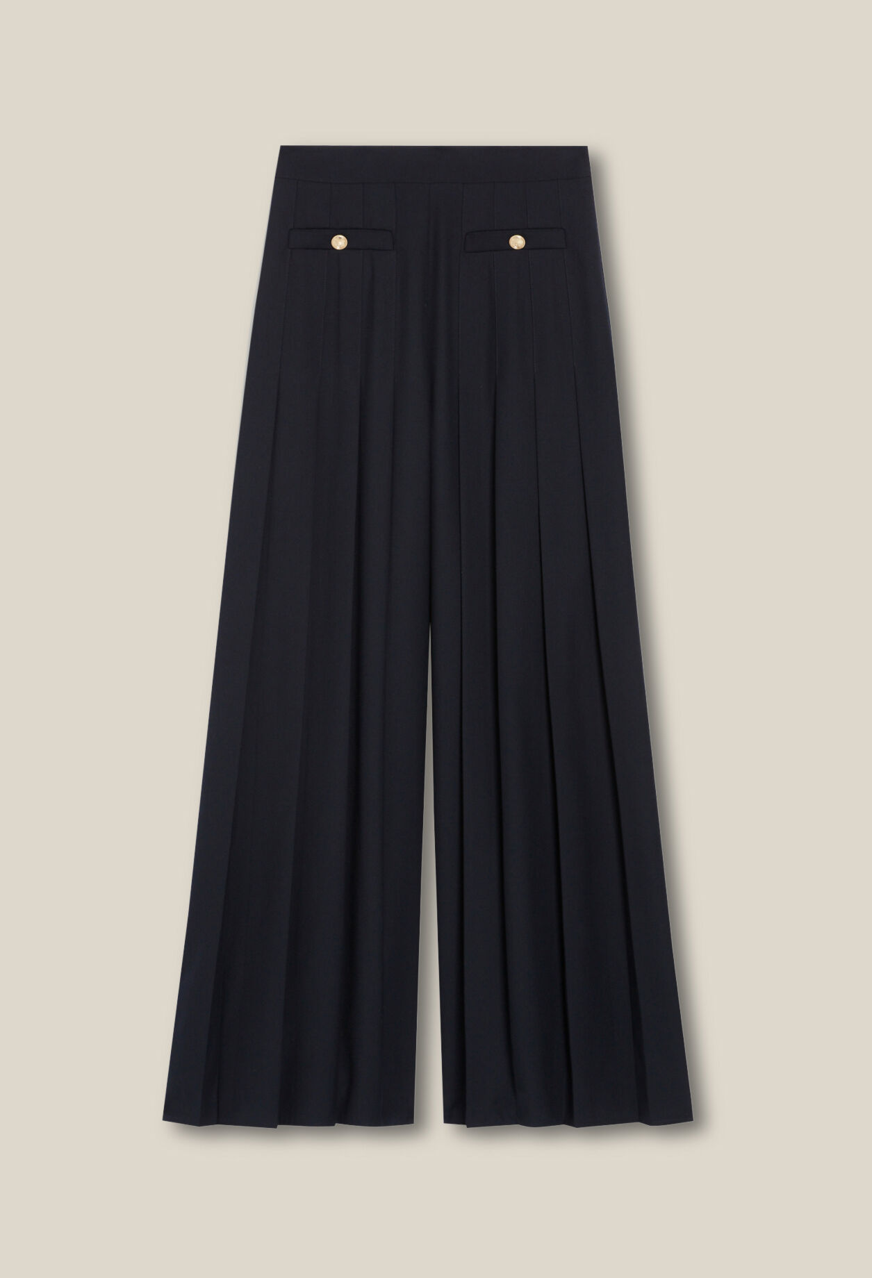 Pantalon plissé ample bleu marine