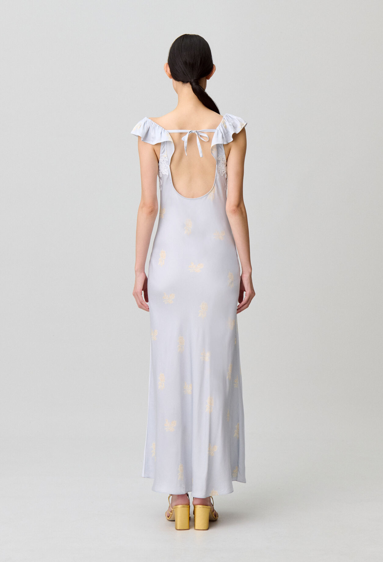Robe satin fleurs