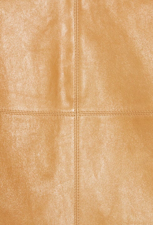 Jupe courte cuir jaune ocre