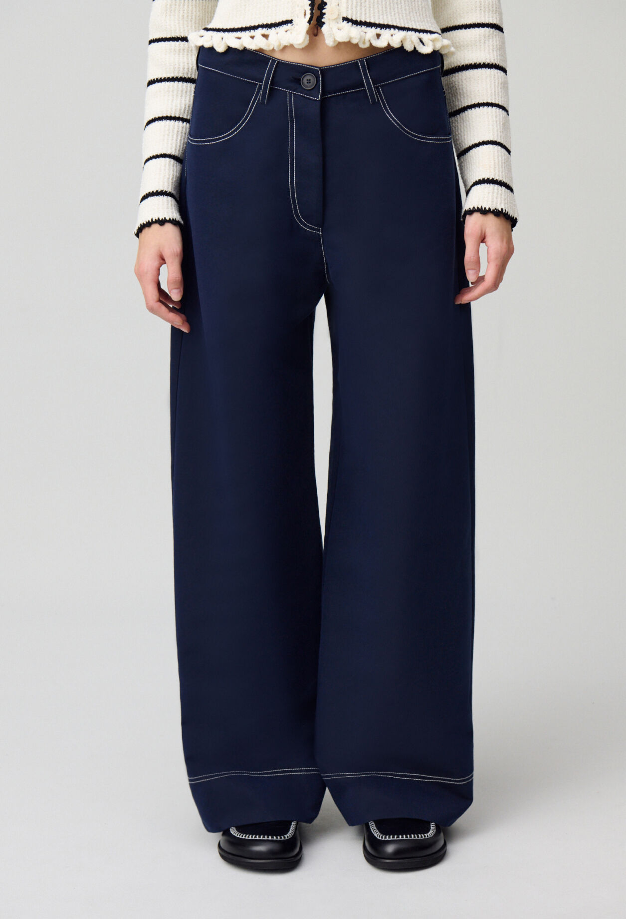 Pantalon large à ourlets