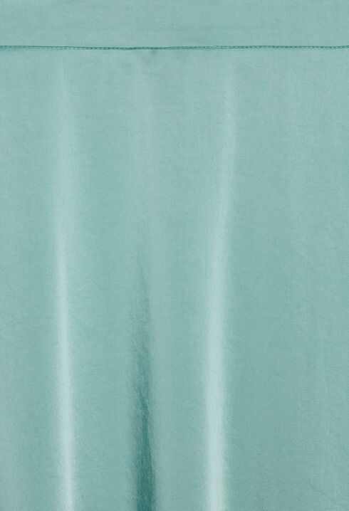 Jupe midi fluide satinée vert d'eau