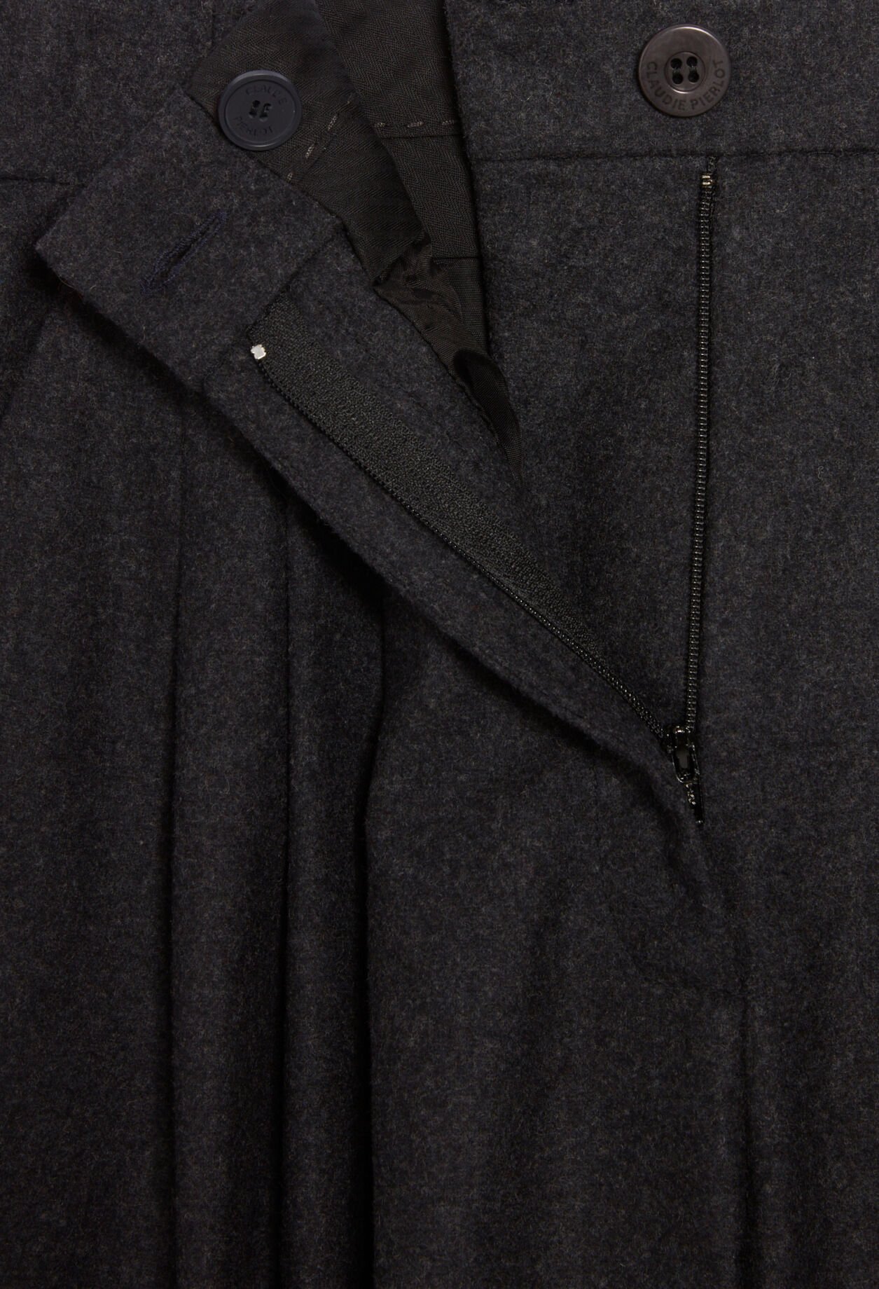 Pantalon large gris chiné